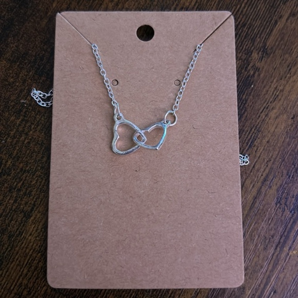Silver Double Heart Necklace - Women Jewelry Necklaces